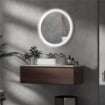 SPECCHIO BAGNO LED ANTIAPPANNAMENTO CON 3 COLORI E LUMINOSITÀ REGOLABILE, IN METALLO E VETRO, Ø70X3 CM