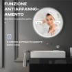 SPECCHIO BAGNO LED ANTIAPPANNAMENTO CON 3 COLORI E LUMINOSITÀ REGOLABILE, IN METALLO E VETRO, Ø70X3 CM