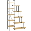 SCAFFALE LIBRERIA A 10 LIVELLI, STILE INDUSTRIALE IN TRUCIOLATO E ACCIAIO, 111.5X32X170 CM