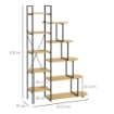 SCAFFALE LIBRERIA A 10 LIVELLI, STILE INDUSTRIALE IN TRUCIOLATO E ACCIAIO, 111.5X32X170 CM