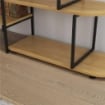 SCAFFALE LIBRERIA A 10 LIVELLI, STILE INDUSTRIALE IN TRUCIOLATO E ACCIAIO, 111.5X32X170 CM