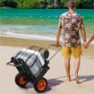 CARRELLO DA SPIAGGIA PIEGHEVOLE CON TASCA IN RETE, MANICO TELESCOPICO E CAVALLETTO, 82X67X81 CM