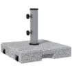 BASE PER OMBRELLONE DA 28KG IN GRANITO CON MANIGLIA ESTENSIBILE E ROTELLE, 41X41X37.5CM, GRIGIO