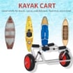 CARRELLINO DA SPIAGGIA PIEGHEVOLE PER KAYAK E CANOA CON PARAURTI, IN ALLUMINIO E NBR, 70X40X42 CM
