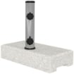 BASE PER OMBRELLONE DA GIARDINO 25KG PER PALI DA Ø32MM, Ø38MM E Ø48MM, IN GRANITO E ACCIAIO INOX, 45X22.5X40 CM, GRIGIA