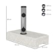 BASE PER OMBRELLONE DA GIARDINO 25KG PER PALI DA Ø32MM, Ø38MM E Ø48MM, IN GRANITO E ACCIAIO INOX, 45X22.5X40 CM, GRIGIA