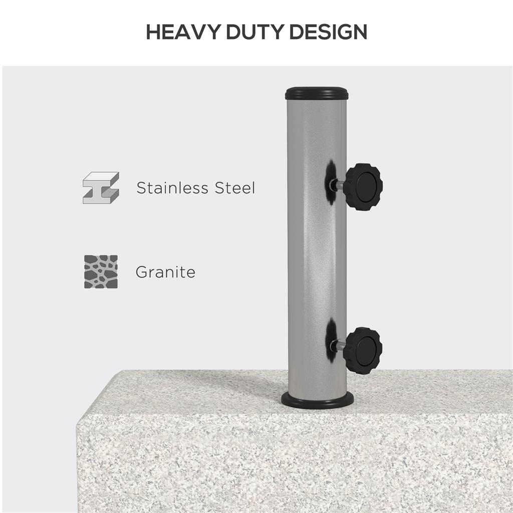 VidaXL Base Per Ombrellone Da Patio - Peso 9,1 Kg, Diametro 45,5 Cm, Adattatori Per Aste Da 3,8 E 4,8 Cm, Colore Nero
