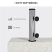 BASE PER OMBRELLONE DA GIARDINO 25KG PER PALI DA Ø32MM, Ø38MM E Ø48MM, IN GRANITO E ACCIAIO INOX, 45X22.5X40 CM, GRIGIA