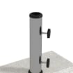 BASE PER OMBRELLONE DA GIARDINO 25KG PER PALI DA Ø32MM, Ø38MM E Ø48MM, IN GRANITO E ACCIAIO INOX, 45X22.5X40 CM, GRIGIA