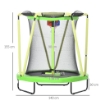 TRAMPOLINO ELASTICO PER BAMBINI 3-10 ANNI CON RETE DI SICUREZZA, CANESTRO E PALLE, Ø140X155CM, VERDE