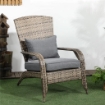 SEDIA DA GIARDINO ADIRONRACK CON BRACCIOLI, IN RATTAN E ACCIAIO, 64X80X90 CM, MARRONE E GRIGIO