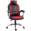 SEDIA DA GAMING RECLINABILE CON SUPPORTO LOMBARE E POGGIATESTA IN PELLE PU, ROSSO E NERO