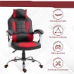 SEDIA DA GAMING RECLINABILE CON SUPPORTO LOMBARE E POGGIATESTA IN PELLE PU, ROSSO E NERO