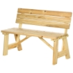 PANCHINA DA GIARDINO IN LEGNO 2 POSTI A DOGHE CON SCHIENALE ALTO, 116X56X80CM, COLORE NATURALE