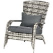 SEDIA DA GIARDINO ADIRONRACK CON BRACCIOLI, IN RATTAN E ACCIAIO, 64X80X90 CM, GRIGIO
