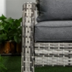 SEDIA DA GIARDINO ADIRONRACK CON BRACCIOLI, IN RATTAN E ACCIAIO, 64X80X90 CM, GRIGIO