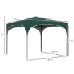 GAZEBO DA GIARDINO AD ALTEZZA REGOLABILE CON FORI DI DRENAGGIO E BORSA DA TRASPORTO, IN METALLO, VERDE