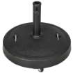 BASE PER OMBRELLONE DA 23.5KG CON 2 MANOVELLE E ROTELLE, IN RESINA E ACCIAIO, Ø53X41 CM, NERA