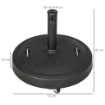 BASE PER OMBRELLONE DA 23.5KG CON 2 MANOVELLE E ROTELLE, IN RESINA E ACCIAIO, Ø53X41 CM, NERA