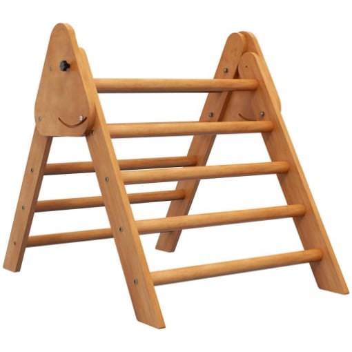 TRIANGOLO DA ARRAMPICATA PIEGHEVOLE PER BAMBINI 3+ ANNI IN LEGNO DI FAGGIO, 90X64X70 CM, MARRONE CHIARO