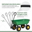 CARRELLO DA GIARDINO 75L IN ACCIAIO E PP CON VASCA RIBALTABILE E MANIGLIA, 109X52X94 CM, VERDE