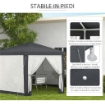 GAZEBO DA GIARDINO ESAGONALE CON DOPPIO INGRESSO, IN METALLO E POLIESTERE, 3.94X3.94X2.5 M, GRIGIO