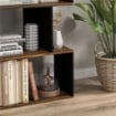 LIBRERIA MODERNA ASIMMETRICA A PARETE CON 5 RIPIANI IN LEGNO, 70X29.5X163CM, MARRONE RUSTICO