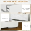 COMODINO CON LUCE LED RGB INCORPORATA CON 2 CASSETTI, 4 MODALITÀ DI LUCE E 16 COLORI, IN TRUCIOLATO, 60X39X47CM, BIANCO