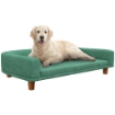 DIVANO PER CANI DI TAGLIA GRANDE CON GAMBE RIALZATE E CUSCINO SFODERABILE, 98X67X25 CM, VERDE CHIARO