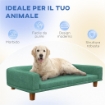 DIVANO PER CANI DI TAGLIA GRANDE CON GAMBE RIALZATE E CUSCINO SFODERABILE, 98X67X25 CM, VERDE CHIARO