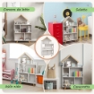 LIBRERIA PER BAMBINI 3-6 ANNI A 3 LIVELLI PER LIBRI E GIOCHI, IN MDF E LEGNO DI PINO, 65X25X108.5 CM, BIANCO