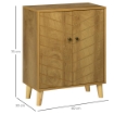 MOBILE MULTIUSO STILE VINTAGE IN LEGNO CON DUE RIPIANI INTERNI, 60X30X76CM