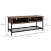 MOBILE PORTA TV FINO 48" STILE INDUSTRIALE IN LEGNO E ACCIAIO, 110X40X48CM, MARRONE E NERO