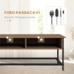 MOBILE PORTA TV FINO 48" STILE INDUSTRIALE IN LEGNO E ACCIAIO, 110X40X48CM, MARRONE E NERO