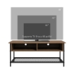 MOBILE PORTA TV FINO 48" STILE INDUSTRIALE IN LEGNO E ACCIAIO, 110X40X48CM, MARRONE E NERO