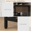 MOBILE PORTA TV FINO 48" STILE INDUSTRIALE IN LEGNO E ACCIAIO, 110X40X48CM, MARRONE E NERO