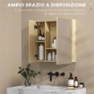 MOBILE DA BAGNO CON SPECCHIO E 4 RIPIANI INTERNI, IN TRUCIOLATO, 60X15X60CM, COLOR LEGNO