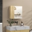 MOBILE DA BAGNO CON SPECCHIO E 4 RIPIANI INTERNI, IN TRUCIOLATO, 60X15X60CM, COLOR LEGNO