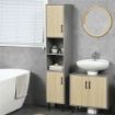 MOBILE BAGNO CON 2 RIPIANI APERTI IN TRUCIOLATO E 2 ARMADIETTI CON RIPIANI REGOLABILI, 31.4X30X165CM