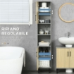 MOBILE BAGNO CON 2 RIPIANI APERTI IN TRUCIOLATO E 2 ARMADIETTI CON RIPIANI REGOLABILI, 31.4X30X165CM