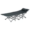LETTINO DA CAMPEGGIO PIEGHEVOLE E IMBOTTITO CON TASCA PORTAOGGETTI, 188X64.5X53 CM, GRIGIO