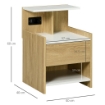 COMODINO MODERNO CON 2 PRESE, 2 PORTE USB E CASSETTO IN TRUCIOLATO, 40X40X60CM, COLOR LEGNO