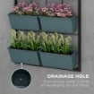 ORTO VERTICALE A 3 LIVELLI CON 6 VASI IN ACCIAIO E PLASTICA, 52X14X66CM, VERDE SCURO