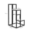 SCAFFALE PER PIANTE A 4 LIVELLI IN ACCIAIO E LEGNO, 34X34X70CM, BIANCO E NERO