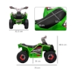 QUAD PER BAMBINI 18-36 MESI IN PP E METALLO, VELOCITÀ MAX 2.5 KM/H, 70X41.5X48.5 CM, VERDE GRIGIO E NERO