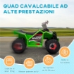 QUAD PER BAMBINI 18-36 MESI IN PP E METALLO, VELOCITÀ MAX 2.5 KM/H, 70X41.5X48.5 CM, VERDE GRIGIO E NERO