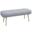 PANCA IMBOTTITA FONDO LETTO IN TESSUTO CON GAMBE IN ACCIAIO EFFETTO LEGNO, 114X38X45CM, GRIGIO