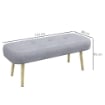 PANCA IMBOTTITA FONDO LETTO IN TESSUTO CON GAMBE IN ACCIAIO EFFETTO LEGNO, 114X38X45CM, GRIGIO