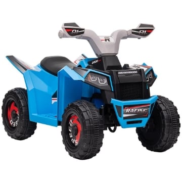 QUAD PER BAMBINI 18-36 MESI IN PP E METALLO, VELOCITÀ MAX 2.5 KM/H, 70X41.5X48.5 CM, BLU GRIGIO E NERO