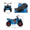 QUAD PER BAMBINI 18-36 MESI IN PP E METALLO, VELOCITÀ MAX 2.5 KM/H, 70X41.5X48.5 CM, BLU GRIGIO E NERO